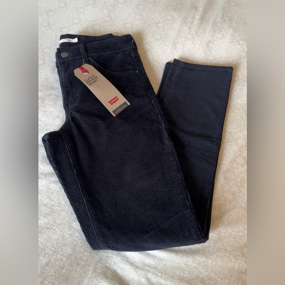 Levi's Corduroy Black Straight Leg Jeans Classic Style - Picture 4 of 7